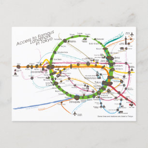 Postal Acesso ao Marco Famoso em Tóquio rev2 Cartão posta