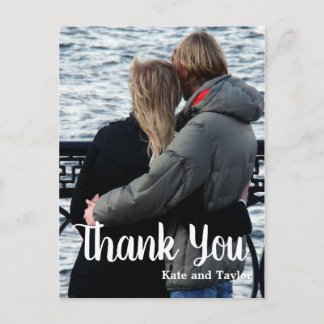 Postal Adicione Seu Casamento Fotográfico Obrigado Cartão