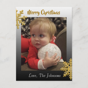 Postal Adicione uma foto a este cartão de natal Black Sn