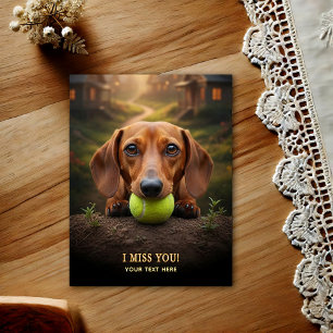 Postal Adorável Dachshund Eu Sinto Sua Falta Cartão Posta