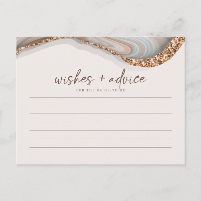 Postal Agate Stone Marble Bride Para Ser Cartão De Aviso (Frente)