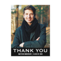 Agradecimento de formatura Foto Moderna Cartão Pos