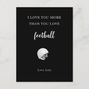 Postal Amor engraçado você mais do que futebol cartão pos