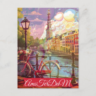 Postal Amsterdã Holanda Países Baixos Antigo Cartão Posta
