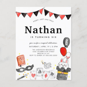 Postal Aniversário do Mágico Show de Mágicas com Cartão d