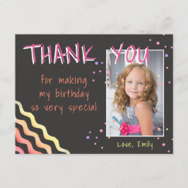 Postal Aniversário Obrigado Cartão com fotos Waves e Star