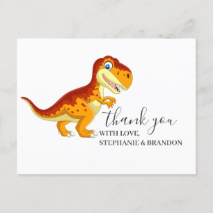 Postal Aniversário Obrigado Dinossauro Cartão Dourado
