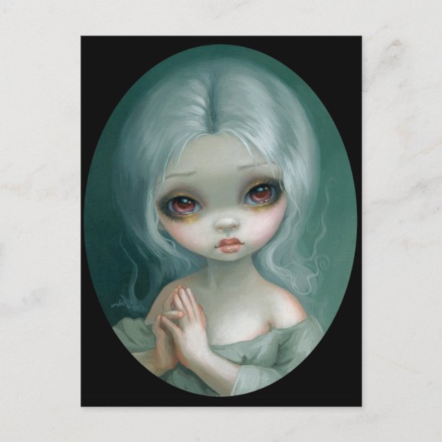 Postal "Ansioso pensando" o cartão (Frente)