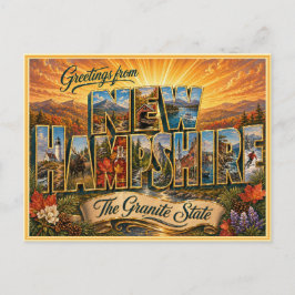 Postal Antigo Cumprimento de New Hampshire de Cartão Post