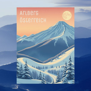 Postal Arlberg Áustria Europa — cartão de fantasia de esq