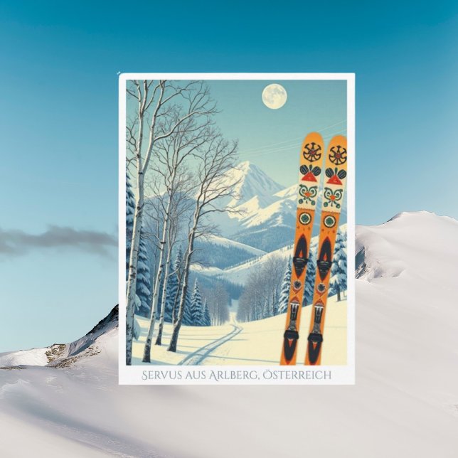 Postal Arlberg Áustria Europa férias de esqui cartão post (Criador carregado)