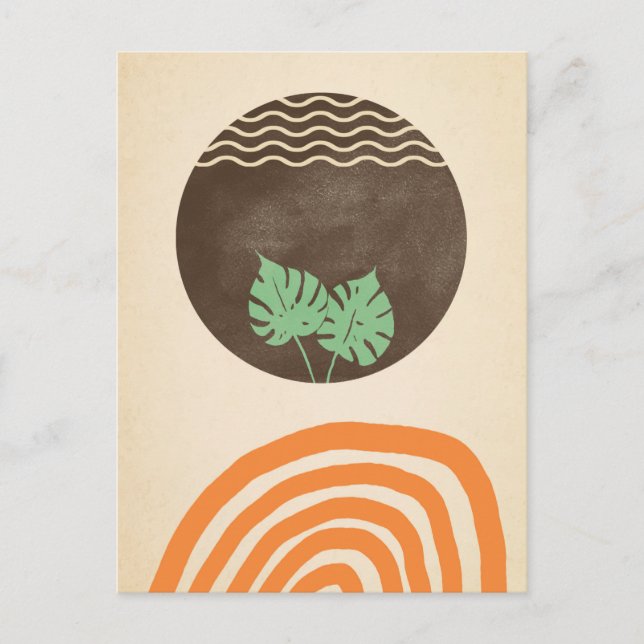 Postal Arte minimalista, para uma mensagem gentil. Cartão (Frente)