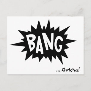 Postal Arte Pop Retro, Quadrinho Bang! Peguei! Cartão Pos