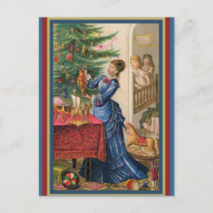 Postal Árvore de decoração da mãe de cartão de vitoriano