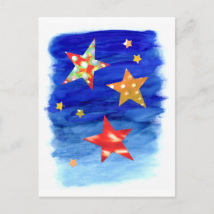 Postal As estrelas no cartão brilhante do céu