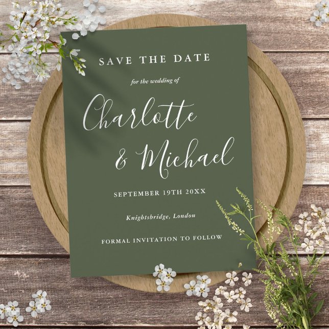 Postal Assinatura Simples - Salvar o Cartão de Data (Simple Signature Wedding Save the Date Card)