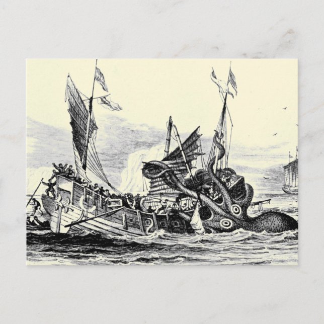 Postal Ataque de Kraken! Cartão (Frente)