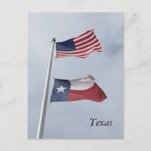 Postal Bandeira do Texas e Cartão de Posto de Bandeira do