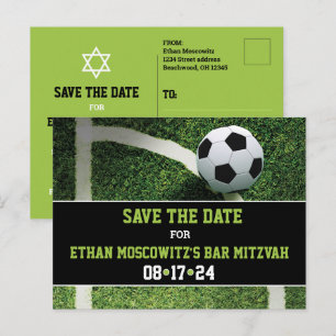 Postal Bar de futebol Mitzvah Guarde o Cartão de Data