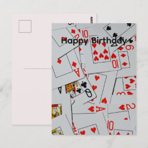 Postal Baralho de Cartas de Jogar Espalhadas, Cartão de A