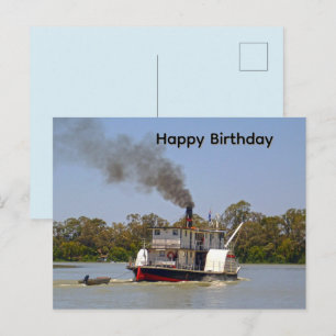 Postal Barco a Vapor Navegando no Rio Murray Cartão de An