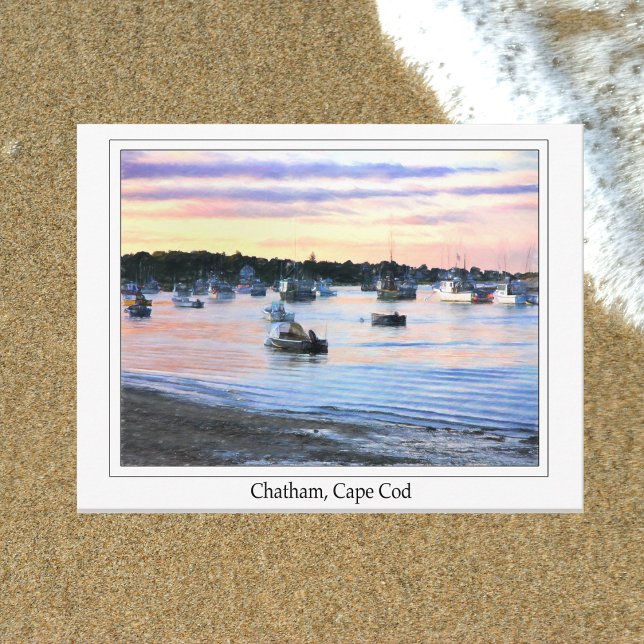 Postal Barcos de Lagostas ao Crepúsculo Cape Cod Cartão P (Criador carregado)