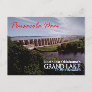 Postal Barragem de Pensacola...Grand Lake OK cartão posta