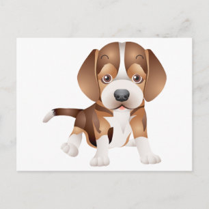 Postal Beagle Puppy Dog Cartão Postado