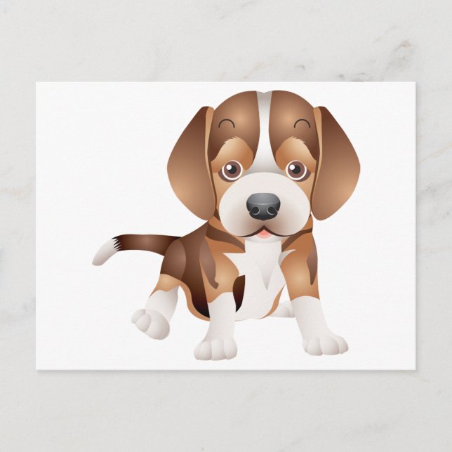 Postal Beagle Puppy Dog Cartão Postado (Frente)