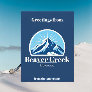Postal Beaver Creek Col ski esort de férias Blue Cartão p