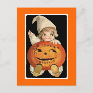 Postal Bebê de Abóbora de Halloween Vintage - Cartão Post