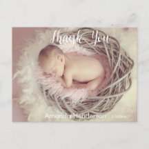 Bebê Foto Obrigado Anúncio Cartão