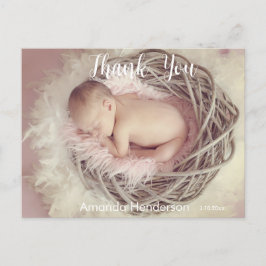 Postal Bebê Foto Obrigado Anúncio Cartão