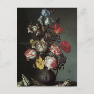 Postal Belas Artes Florais com Rosas Tulips Irrita Cartão