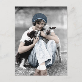 Postal Beleza do vintage com cartão dos animais