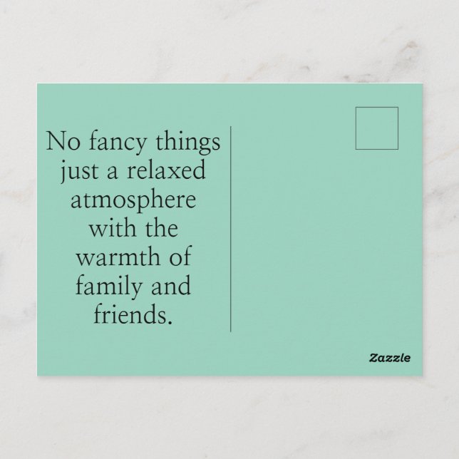 Postal Belo Cartão de Casamento (Verso)