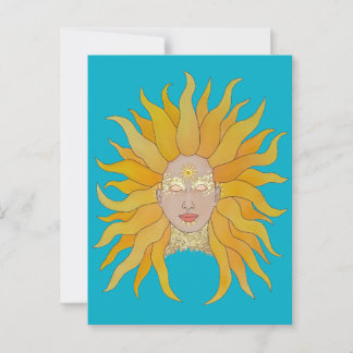 Postal Boho turquoise amarelo-sol cartão inspirado