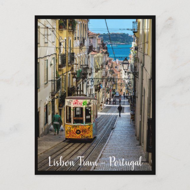 Postal Bonde de Lisboa. Cidade de Lisboa, Portugal Cartão (Frente)