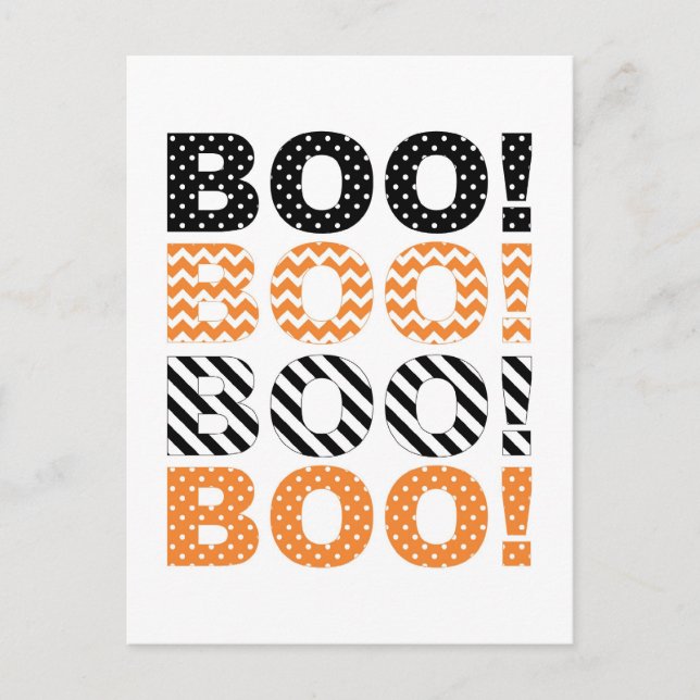 Postal Boo! Cartão Halloween (Frente)