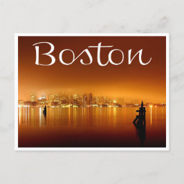 Postal Boston, Massachusetts, Skyline No Cartão De Posto