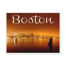 Boston, Massachusetts, Skyline No Cartão De Posto 