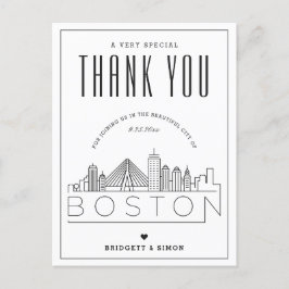Postal Boston Wedding | Obrigados para o Vindo! Cartão Po