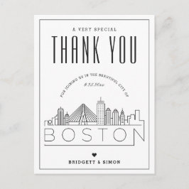 Postal Boston Wedding | Obrigados para o Vindo! Cartão Po