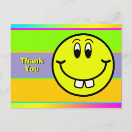 Postal Buck Teeth Sorrindo Face Emoji Obrigado Cartão Pos