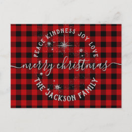 Postal Buffalo Xadrez Silver Script Feliz Cartão de Natal