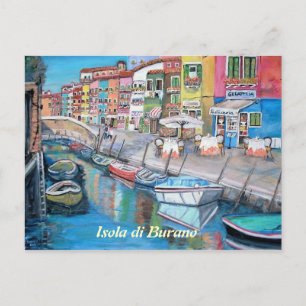 Postal Burano, Italia - cartão