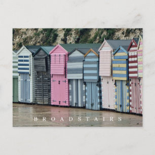 Postal Cabines de praia de Broadstairs vista cartão posta