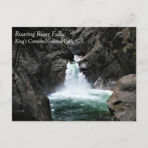 Postal Cachoeira Roaring River, King's Canyon, Cartão Pos