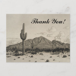 Postal Cactus, Mountain, Deserto: "Obrigado!" Cartão Post