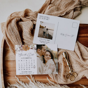 Postal Calendário de outono AMBER guardar o cartão post